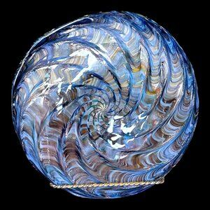 Art Glass Swirled Multi-Colored Decor Gallery Wall Art Accent Cabinet Bookshelf